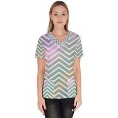 Zigzag Line Pattern Zig Zag Scrub Top by Nexatart