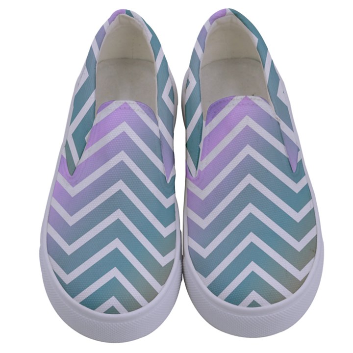 Zigzag Line Pattern Zig Zag Kids  Canvas Slip Ons