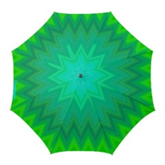 Green Zig Zag Chevron Classic Pattern Golf Umbrellas by Nexatart