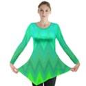 Green Zig Zag Chevron Classic Pattern Long Sleeve Tunic  View1