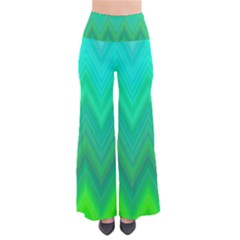 Green Zig Zag Chevron Classic Pattern Pants by Nexatart