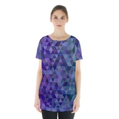 Triangle Tile Mosaic Pattern Skirt Hem Sports Top