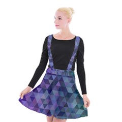 Triangle Tile Mosaic Pattern Suspender Skater Skirt by Nexatart