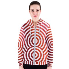 Concentric Red Rings Background Women s Zipper Hoodie by Nexatart