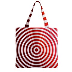 Concentric Red Rings Background Zipper Grocery Tote Bag by Nexatart