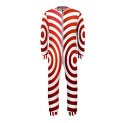 Concentric Red Rings Background Onepiece Jumpsuit (kids) by Nexatart