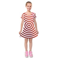 Concentric Red Rings Background Kids  Short Sleeve Velvet Dress by Nexatart