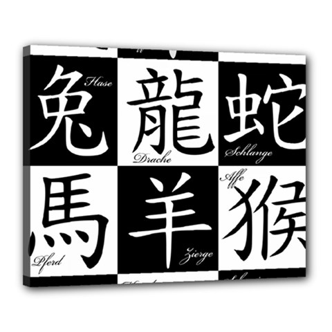 Chinese Signs Of The Zodiac Canvas 20  X 16  by Nexatart