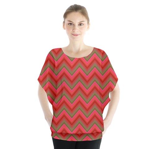 Background Retro Red Zigzag Blouse by Nexatart