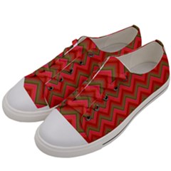 Background Retro Red Zigzag Women s Low Top Canvas Sneakers by Nexatart