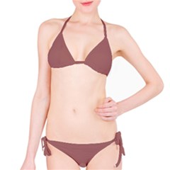 Blush Gold Coppery Pink Solid Color Bikini Set by PodArtist