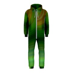 Green Background Elliptical Hooded Jumpsuit (kids) by Nexatart