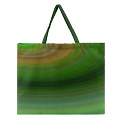 Green Background Elliptical Zipper Large Tote Bag by Nexatart