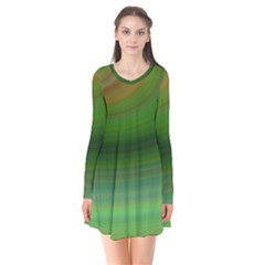 Green Background Elliptical Flare Dress by Nexatart