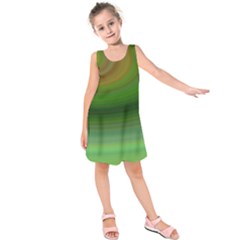 Green Background Elliptical Kids  Sleeveless Dress by Nexatart