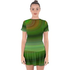 Green Background Elliptical Drop Hem Mini Chiffon Dress by Nexatart