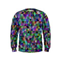 Triangle Tile Mosaic Pattern Kids  Sweatshirt by Nexatart