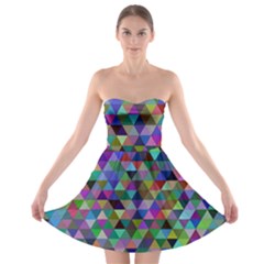 Triangle Tile Mosaic Pattern Strapless Bra Top Dress by Nexatart