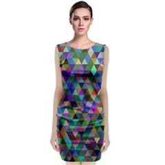 Triangle Tile Mosaic Pattern Classic Sleeveless Midi Dress by Nexatart