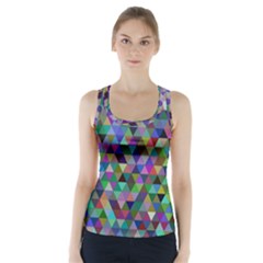 Triangle Tile Mosaic Pattern Racer Back Sports Top by Nexatart