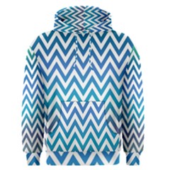 Blue Zig Zag Chevron Classic Pattern Men s Pullover Hoodie by Nexatart