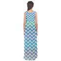 Blue Zig Zag Chevron Classic Pattern Empire Waist Maxi Dress View2