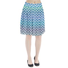 Blue Zig Zag Chevron Classic Pattern Pleated Skirt by Nexatart