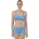 Blue Zig Zag Chevron Classic Pattern Women s Sports Set View1