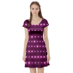 Galaxy Stripes Pattern Short Sleeve Skater Dress by dflcprints