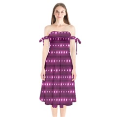 Galaxy Stripes Pattern Shoulder Tie Bardot Midi Dress by dflcprints