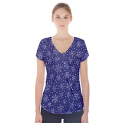 Pattern Circle Multi Color Short Sleeve Front Detail Top by Nexatart