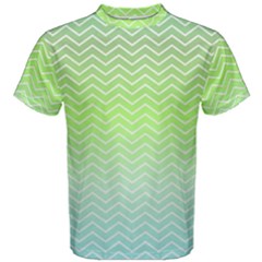 Green Line Zigzag Pattern Chevron Men s Cotton Tee by Nexatart