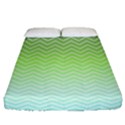 Green Line Zigzag Pattern Chevron Fitted Sheet (Queen Size) View1