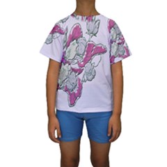 Bouquet Flowers Plant Purple Kids  Short Sleeve Swimwear by Nexatart