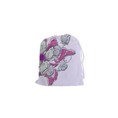 Bouquet Flowers Plant Purple Drawstring Pouches (xs)  by Nexatart