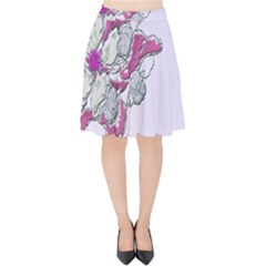 Bouquet Flowers Plant Purple Velvet High Waist Skirt by Nexatart