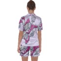 Bouquet Flowers Plant Purple Satin Short Sleeve Pyjamas Set View2