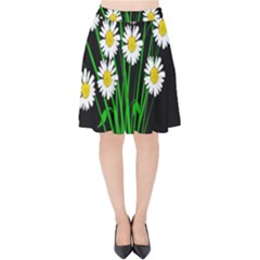 Bouquet Geese Flower Plant Blossom Velvet High Waist Skirt by Nexatart