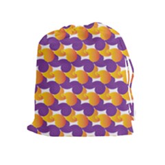 Pattern Background Purple Yellow Drawstring Pouches (extra Large) by Nexatart