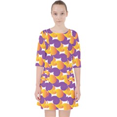 Pattern Background Purple Yellow Pocket Dress by Nexatart