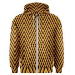 Chevron Brown Retro Vintage Men s Zipper Hoodie by Nexatart