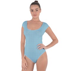 Blue Pattern Background Texture Short Sleeve Leotard  by Nexatart