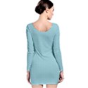 Blue Pattern Background Texture Long Sleeve Velvet Bodycon Dress View2