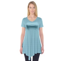 Blue Pattern Background Texture Short Sleeve Tunic  by Nexatart