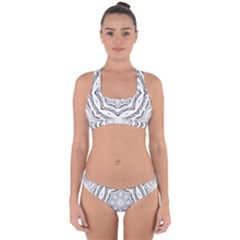 Mandala Pattern Floral Cross Back Hipster Bikini Set by Nexatart