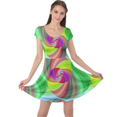 Seamless Pattern Twirl Spiral Cap Sleeve Dress by Nexatart