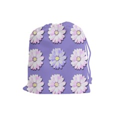 Daisy Flowers Wild Flowers Bloom Drawstring Pouches (large)  by Nexatart