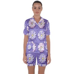 Daisy Flowers Wild Flowers Bloom Satin Short Sleeve Pyjamas Set by Nexatart