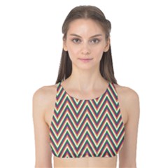 Chevron Retro Pattern Vintage Tank Bikini Top by Nexatart