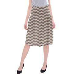 Chevron Retro Pattern Vintage Midi Beach Skirt by Nexatart